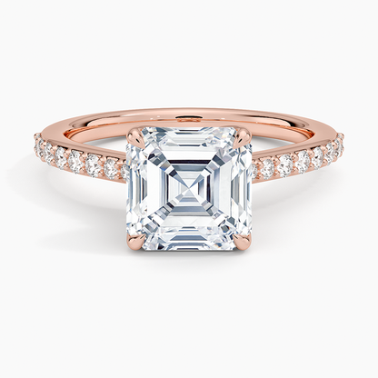 Elodie Cathedral Diamond Ring - Asscher Cut Center Stone