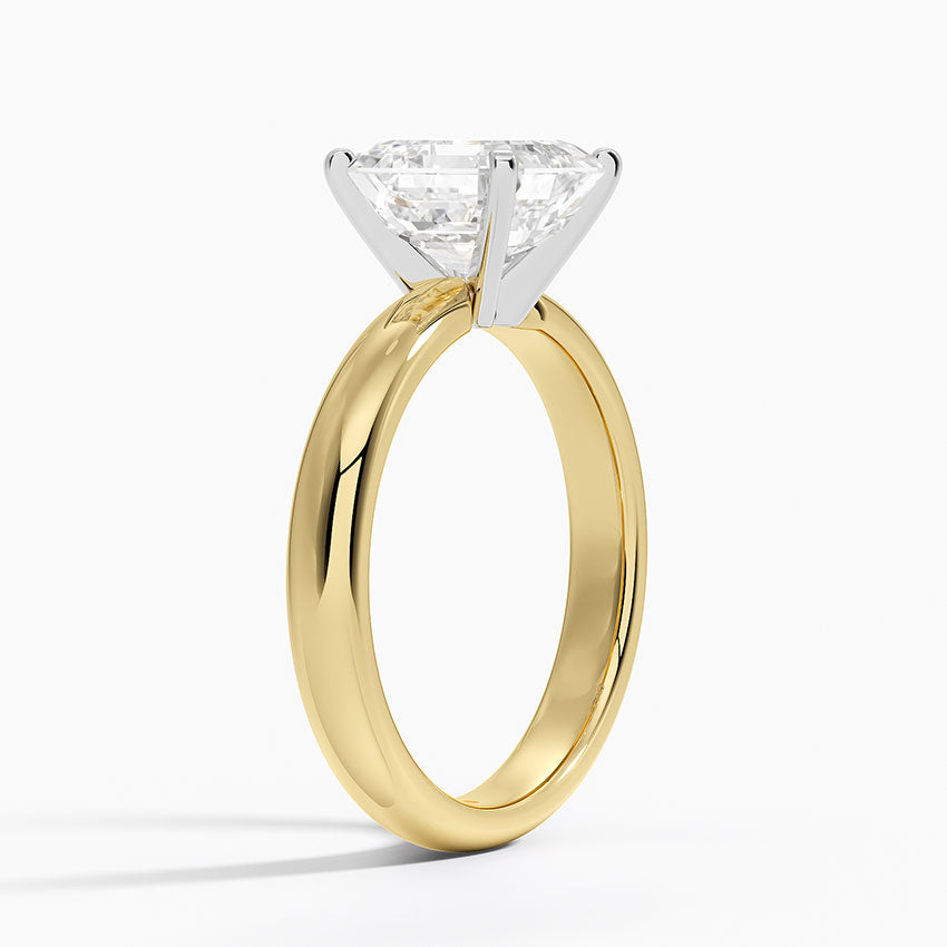 Comfort Fit 3mm Ring - Asscher Cut Center Stone