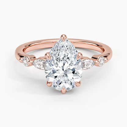 Versailles One-Quarter Coverage Diamond Ring - Pear Center Stone
