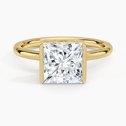 Annika Semi-Bezel Solitaire Ring - Princess Cut Center Stone