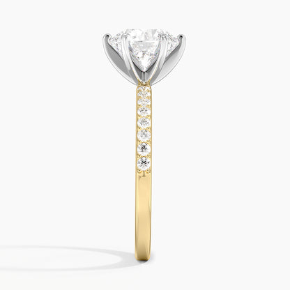 Six Prong Petite Shared Prong Diamond Ring (1/5 ct. tw.) - Round Center Stone