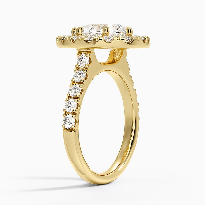Adele Halo Diamond Ring - Pear Center Stone