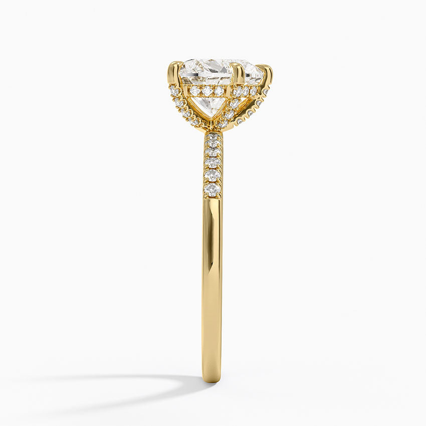 Viviana One-Quarter Coverage Diamond Ring - Heart Center Stone