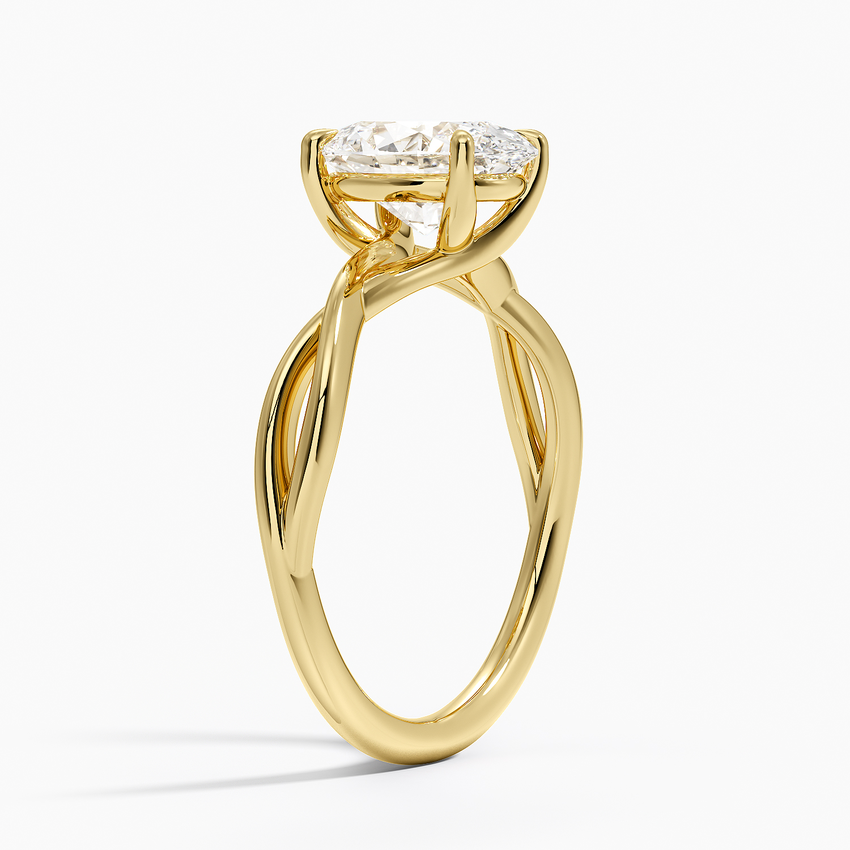 Alya Twist Solitaire Ring - Oval Center Stone