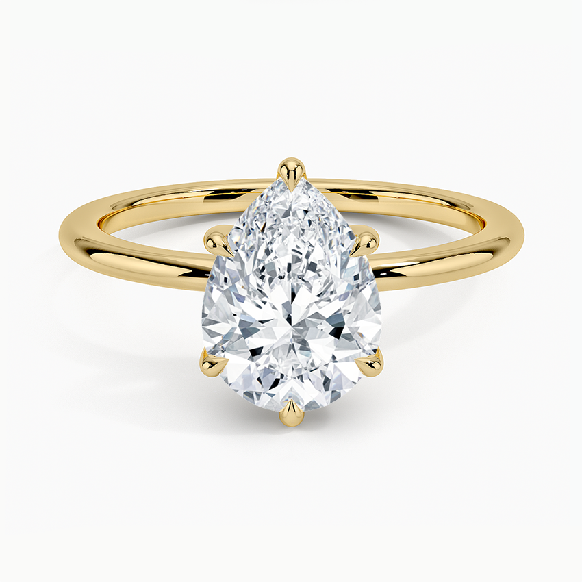 Fairmined 1.5mm Six-Prong Solitaire Ring - Pear Center Stone