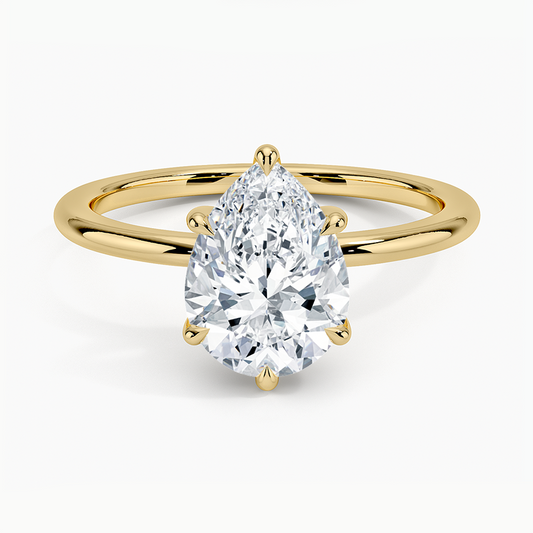 Fairmined 1.5mm Six-Prong Solitaire Ring - Pear Center Stone