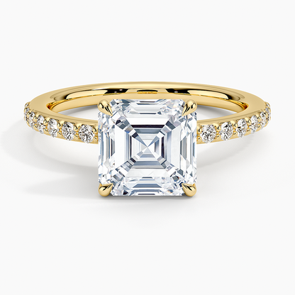 Luxe Elodie Diamond Ring (1/4 ct. tw.) - Asscher Cut Center Stone