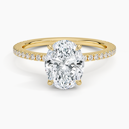 Demi Three-Quarter Coverage Diamond Ring (1/3 ct. tw.) - Oval Center Stone