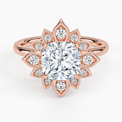 Fiore Halo Diamond Ring (1/4 ct. tw.) - Cushion Cut Center Stone