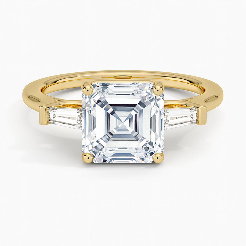 Symphony Perfect Fit Tapered Baguette Diamond Ring - Asscher Cut Center Stone