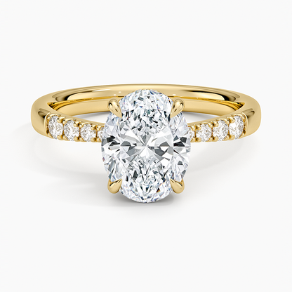 Bella Hidden Halo Diamond Ring (1/5 ct. tw.) - Oval Center Stone