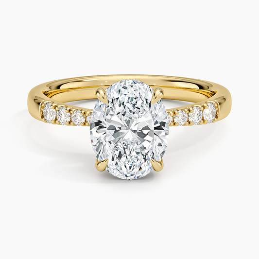 Bella Hidden Halo Diamond Ring (1/5 ct. tw.) - Oval Center Stone