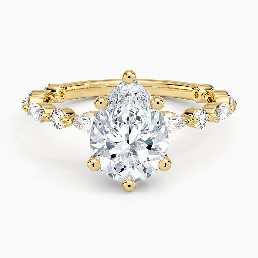 Versailles Three-Quarter Coverage Diamond Ring (1/2 ct. tw.) - Pear Center Stone
