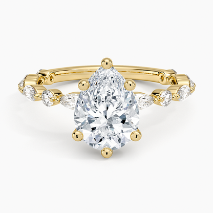 Versailles Three-Quarter Coverage Diamond Ring (1/2 ct. tw.) - Pear Center Stone