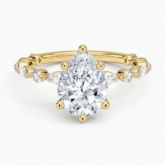 Versailles Three-Quarter Coverage Diamond Ring (1/2 ct. tw.) - Pear Center Stone
