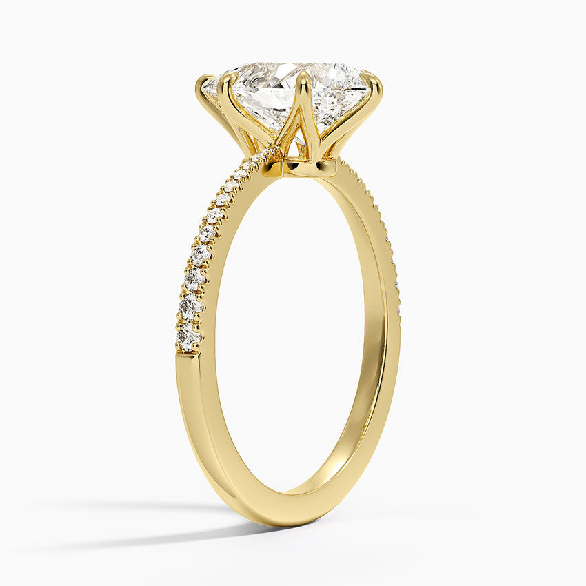 Elena Diamond Ring - Pear Cut Center Stone