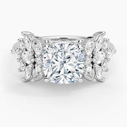 Grand Nadia Diamond Ring - Cushion Cut Center Stone