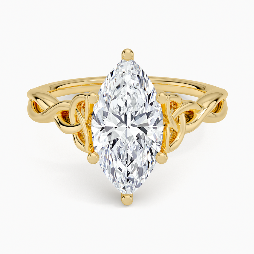 Celtic Love Knot Ring - Marquise Center Stone