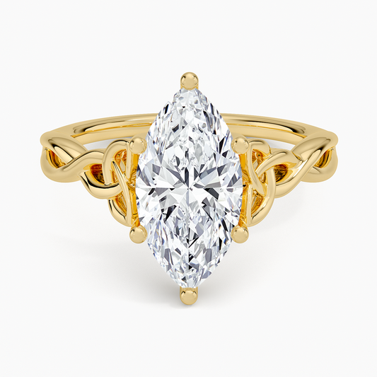 Celtic Love Knot Ring - Marquise Center Stone