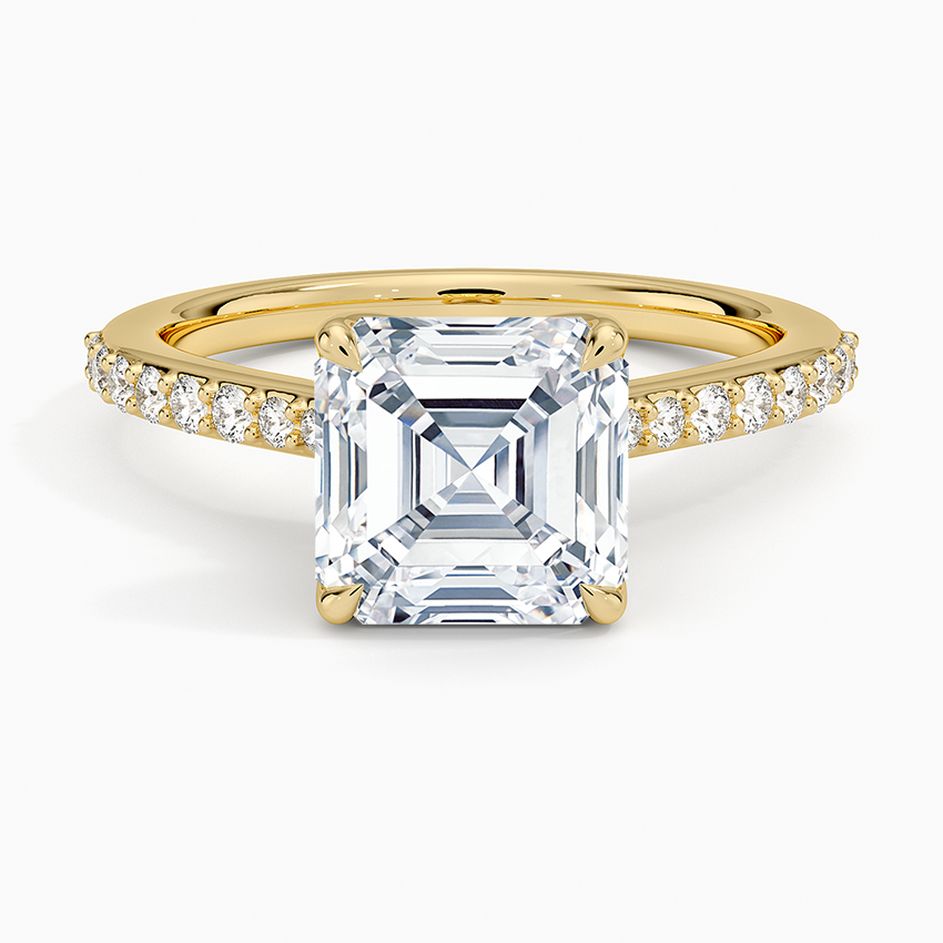 Elodie Cathedral Diamond Ring - Asscher Cut Center Stone