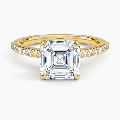Elodie Cathedral Diamond Ring - Asscher Cut Center Stone