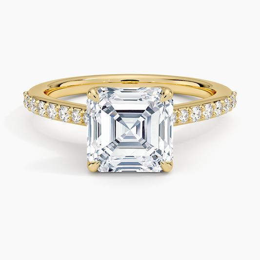 Elodie Cathedral Diamond Ring - Asscher Cut Center Stone