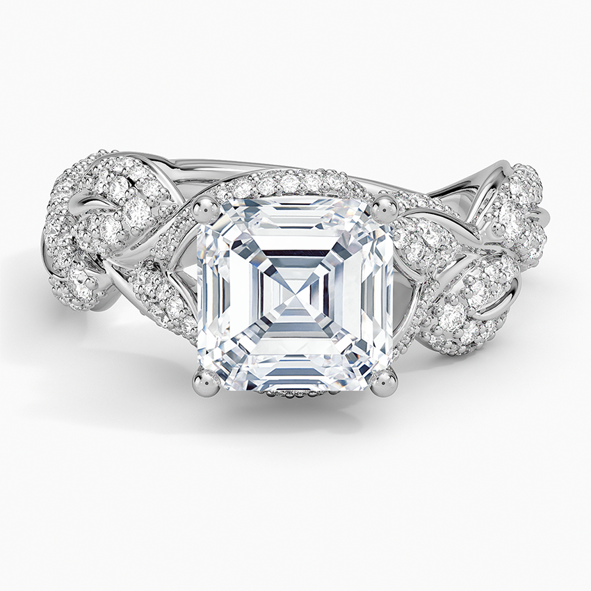 Olivia Diamond Ring (1 ct. tw.) - Asscher Cut Center Stone