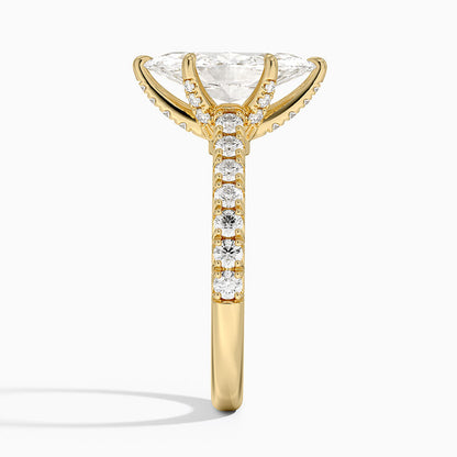 Sienna Half Coverage Hidden Accents Diamond Ring (1/2 ct. tw.) - Marquise Cut Center Stone