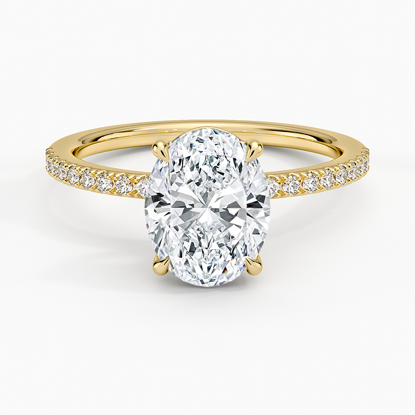 Perfect Fit Half Coverage Diamond Ring - Oval Cut Center Stone
