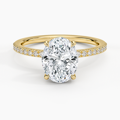 Perfect Fit Half Coverage Diamond Ring - Oval Cut Center Stone