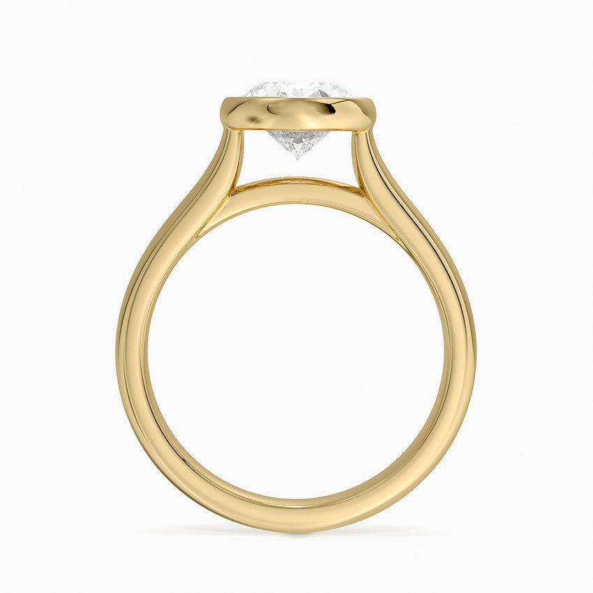 Luna 4mm Bezel Ring - Oval Center Stone