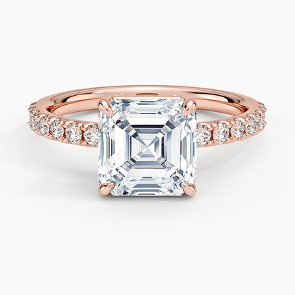 Dara Low-Profile Diamond Ring - Asscher Cut Center Stone