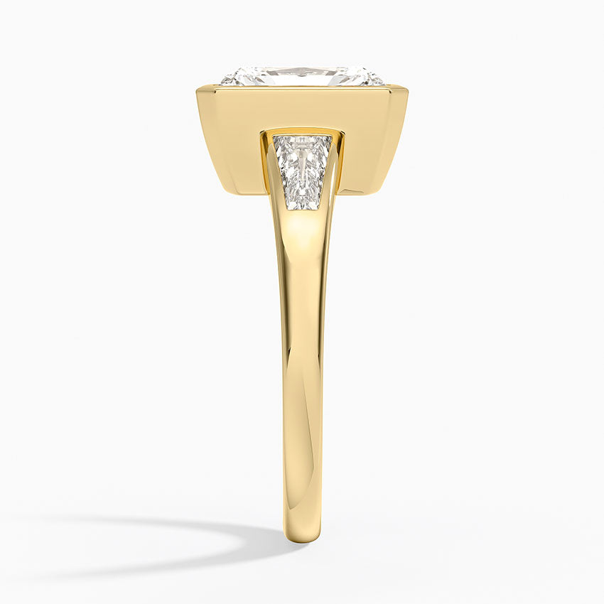 Hayes Three Stone Baguette Diamond Ring (1/2 ct. tw.) - Radiant Cut Center Stone