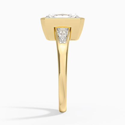 Hayes Three Stone Baguette Diamond Ring (1/2 ct. tw.) - Radiant Cut Center Stone