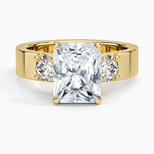 Peyton Three Stone Diamond Ring (1/2 ct. tw.) - Radiant Cut Center Stone