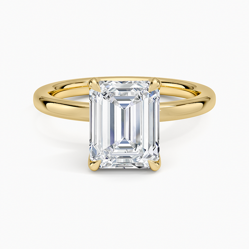 2mm Petite Elodie Perfect Fit Solitaire Ring - Emerald Cut Center Stone