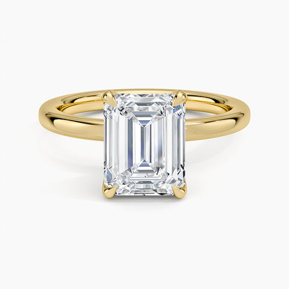 2mm Petite Elodie Perfect Fit Solitaire Ring - Emerald Cut Center Stone