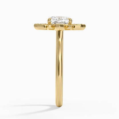 Fiore Halo Diamond Ring (1/4 ct. tw.) - Cushion Cut Center Stone