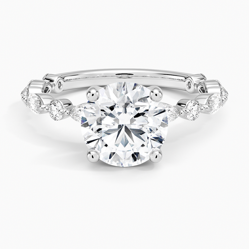 Versailles Three-Quarter Coverage Diamond Ring (1/2 ct. tw.) - Round Center Stone