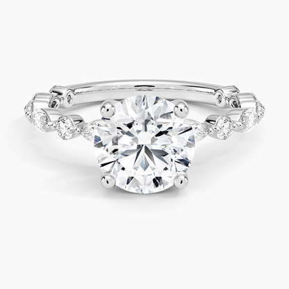 Versailles Three-Quarter Coverage Diamond Ring (1/2 ct. tw.) - Round Center Stone