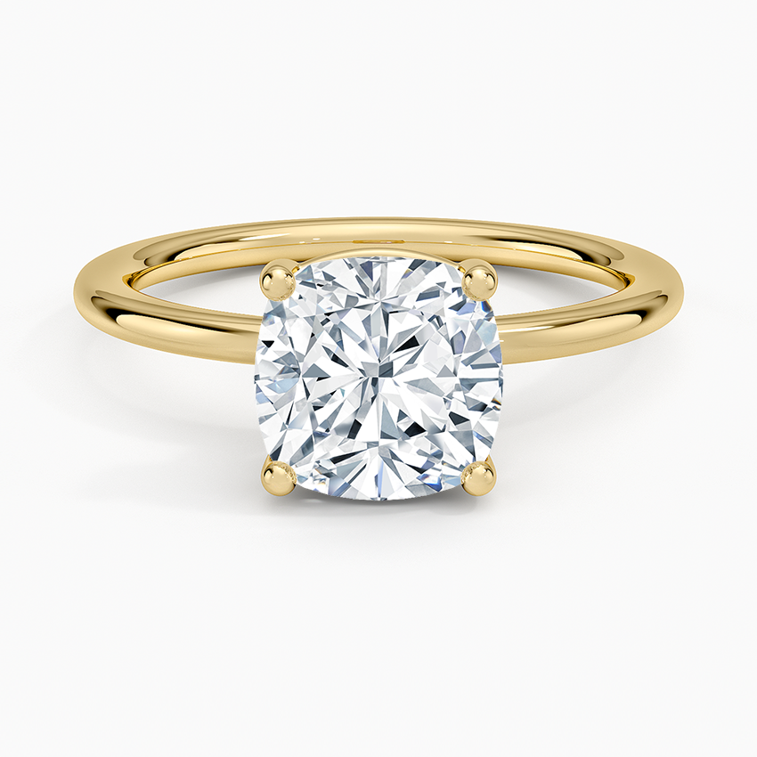 Gwen Perfect Fit Solitaire Ring - Cushion Cut Center Stone