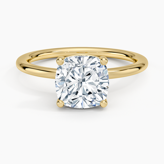 Gwen Perfect Fit Solitaire Ring - Cushion Cut Center Stone