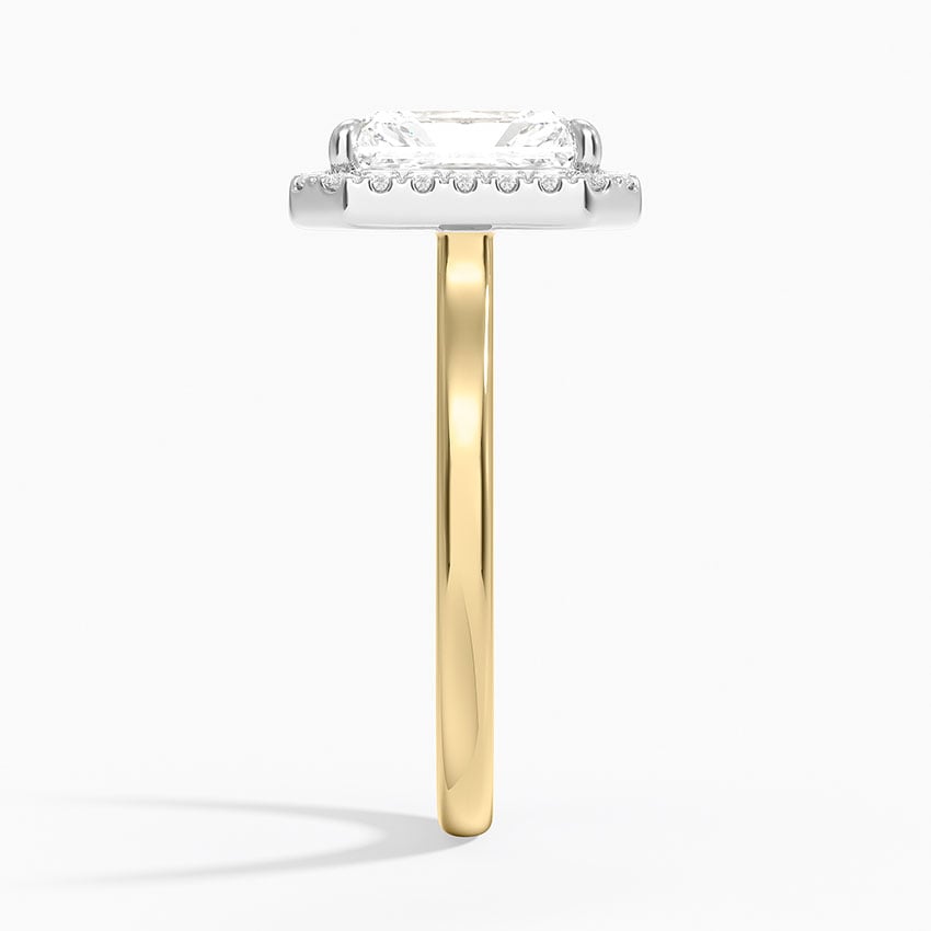 Platinum Mixed Metal Julia Halo Diamond Ring (1/5 ct. tw.) - Radiant Cut Center Stone