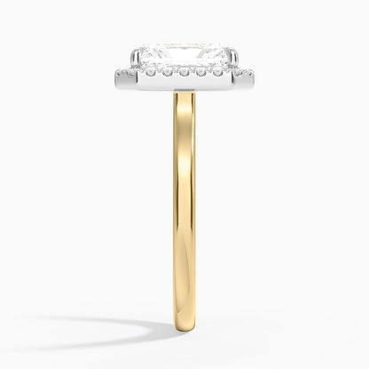 Platinum Mixed Metal Julia Halo Diamond Ring (1/5 ct. tw.) - Radiant Cut Center Stone