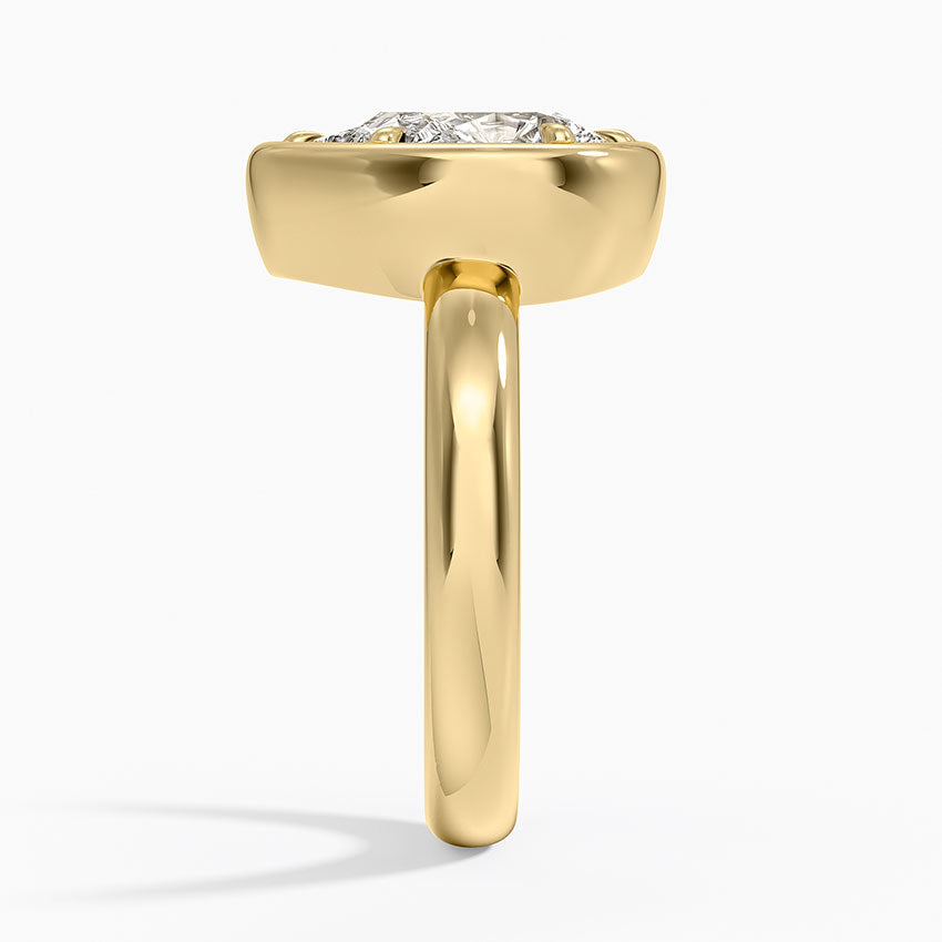 Andrea Bezel Prong Ring - Pear Center Stone