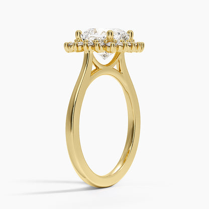 Sunburst Halo Diamond Ring (1/4 ct. tw.) - Cushion Cut Center Stone