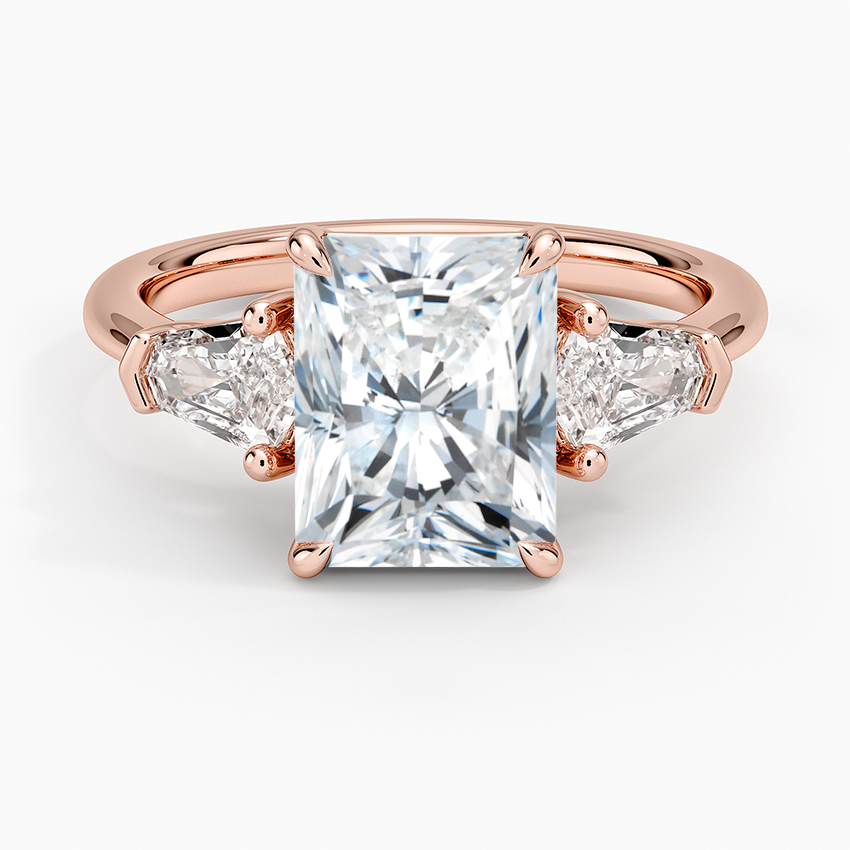 Shield Cut Three Stone Diamond Ring (1/2 ct. tw.) - Radiant Cut Center Stone