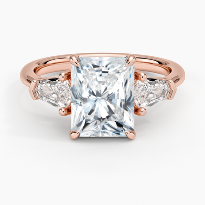 Shield Cut Three Stone Diamond Ring (1/2 ct. tw.) - Radiant Cut Center Stone