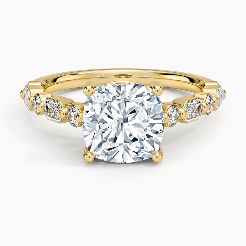 Kensington Half Coverage Diamond Ring (1/2 ct. tw.) - Cushion Cut Center Stone