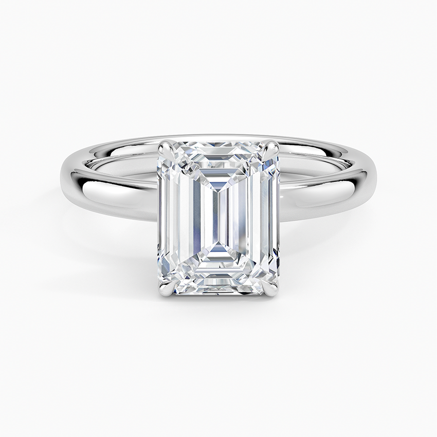Elodie 2.5mm Solitaire Ring - Emerald Cut Center Stone